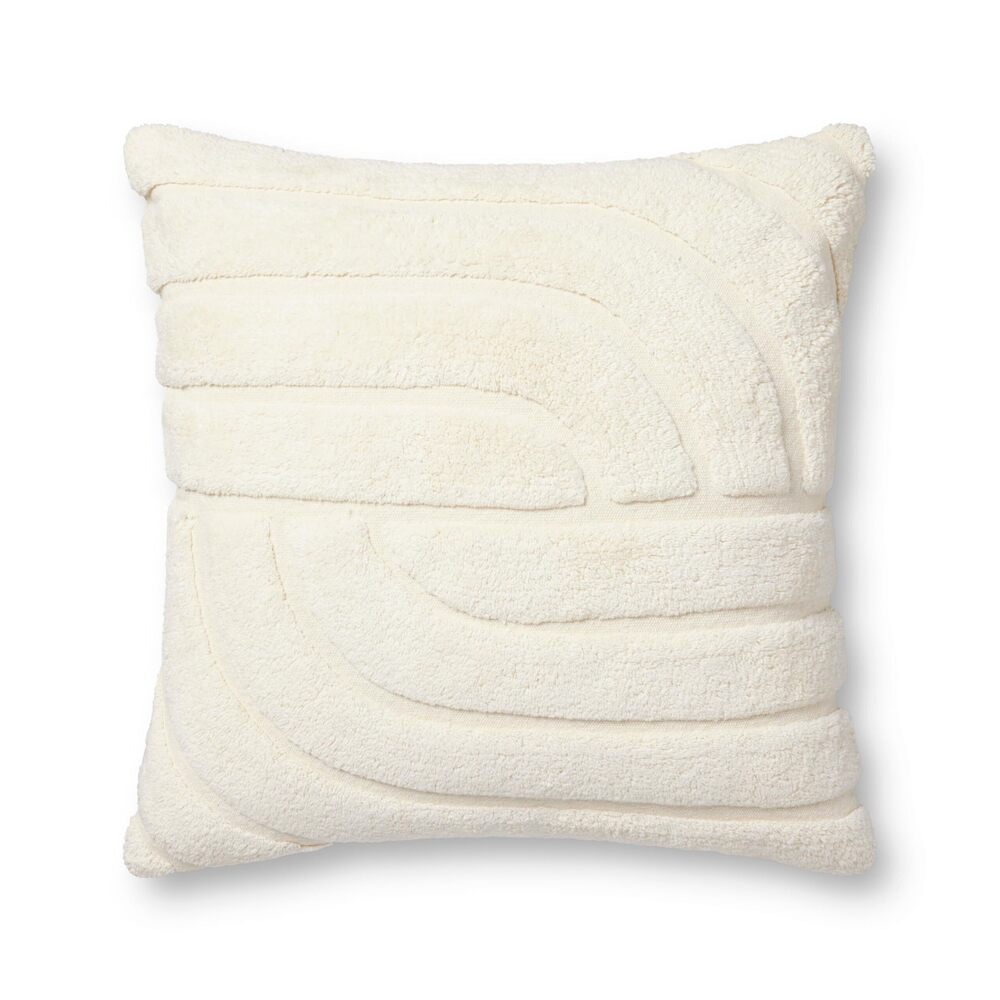 6963 PLL0110 Ivory 22'' x 22'' Cover w/Down Pillow